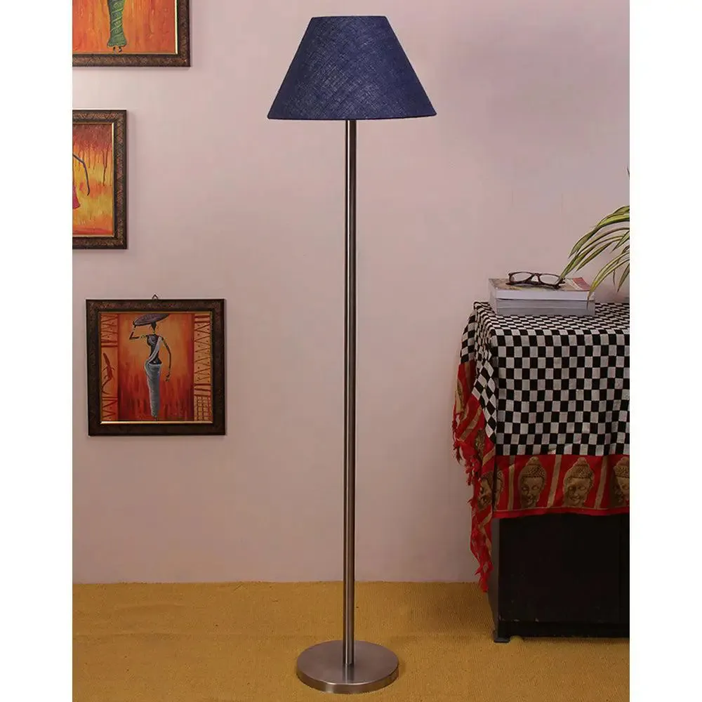 Premium Conical Designer Metal Floor Lamp With Jute Shade Pink