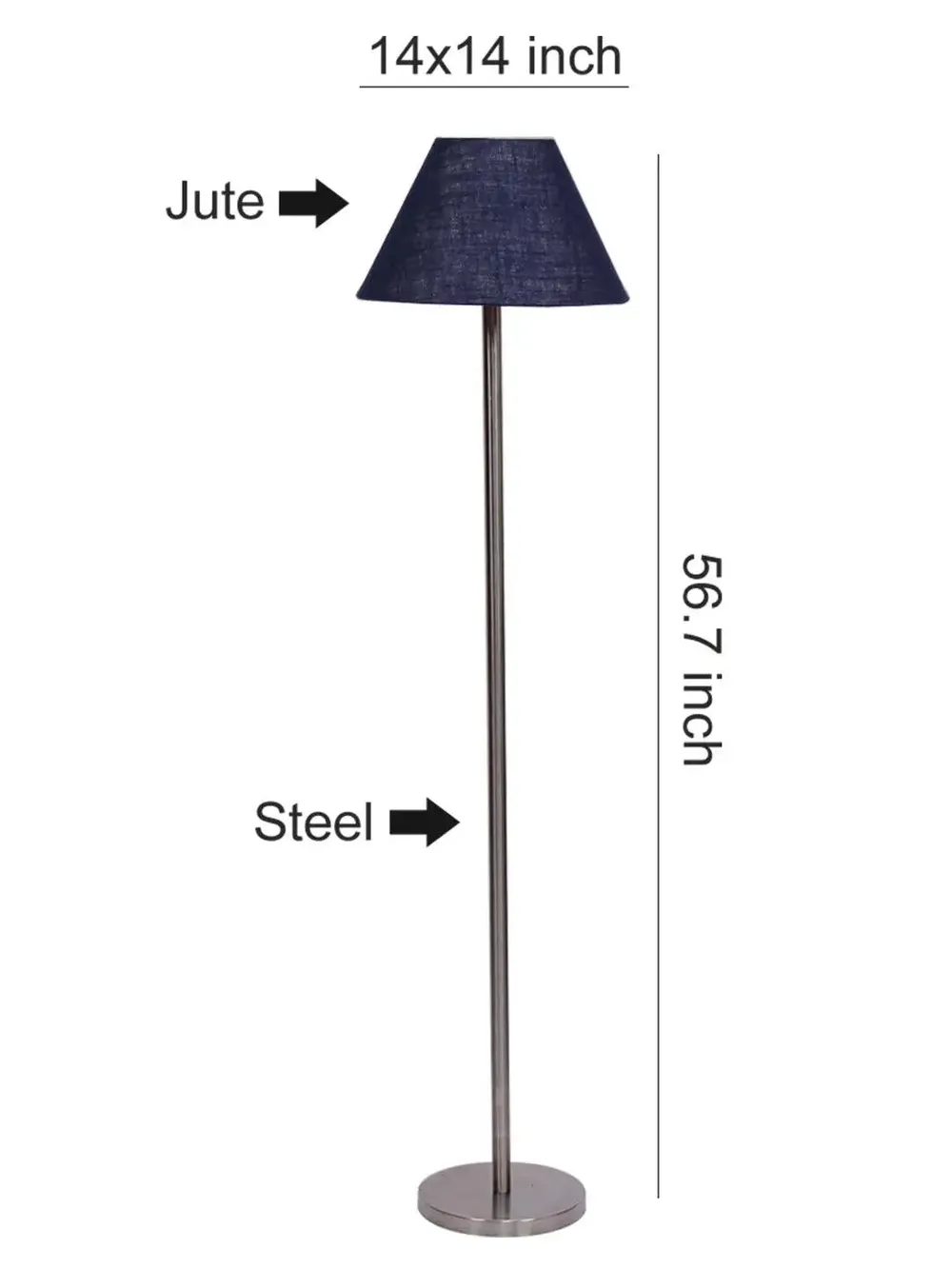 Premium Conical Designer Metal Floor Lamp With Jute Shade Pink