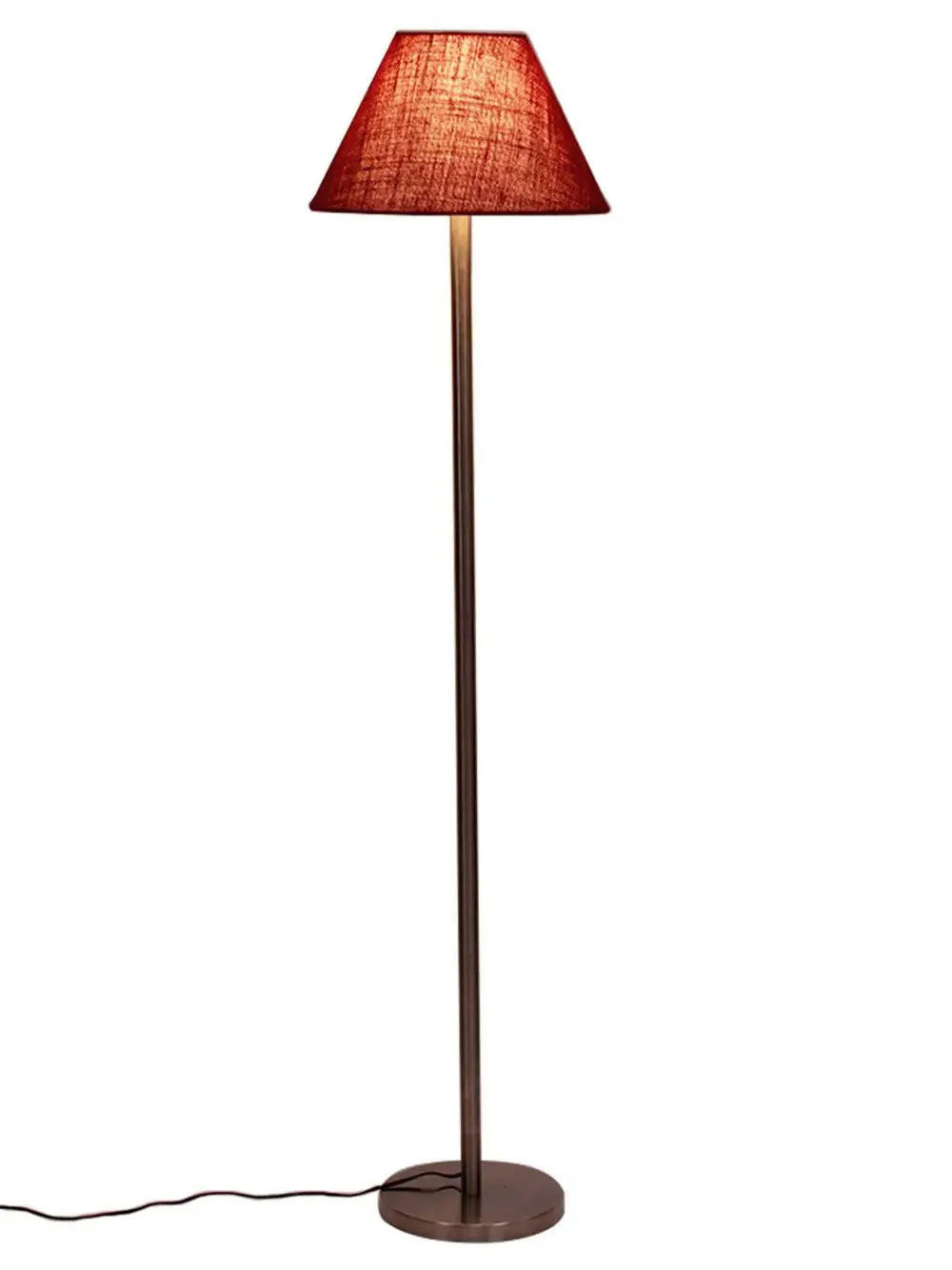 Premium Conical Designer Metal Floor Lamp With Jute Shade Pink