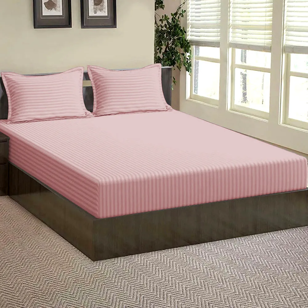 Premium Cotton Solid Single Bed Fitted Bedsheet With 2 Pillow Covers (Available in Multiple Colours) Dark Blue