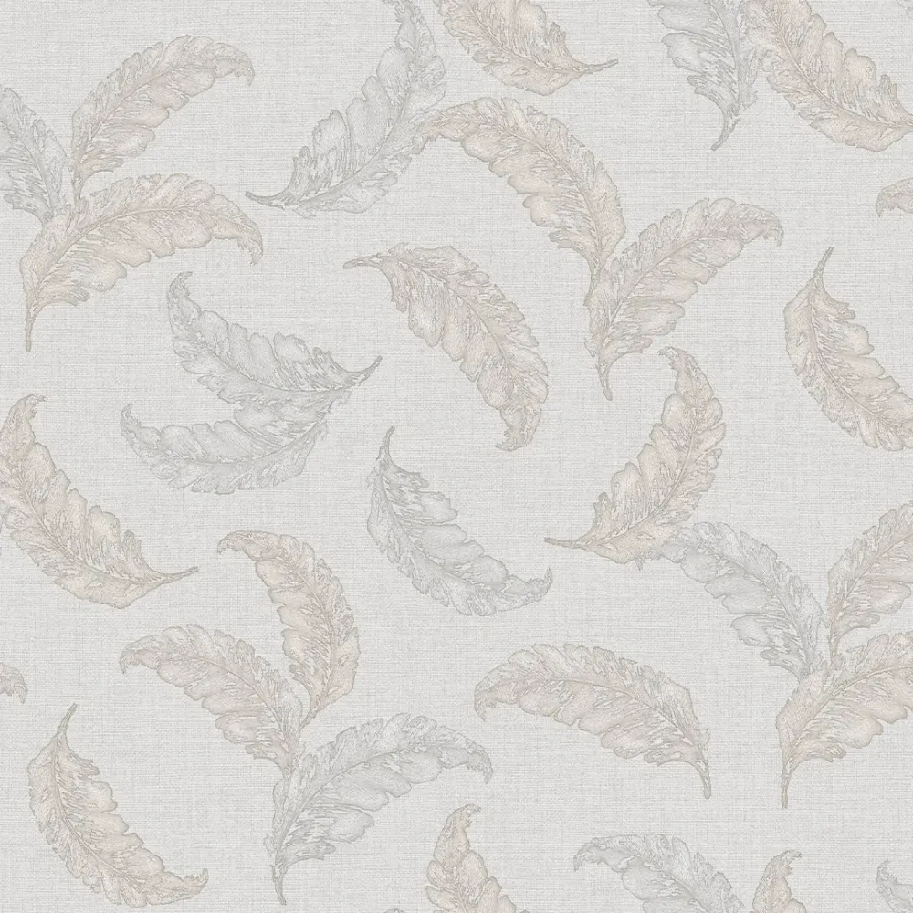 WallMantra Premium Feather Grace Contemporary Vinyl Wallpaper Soft Ivory