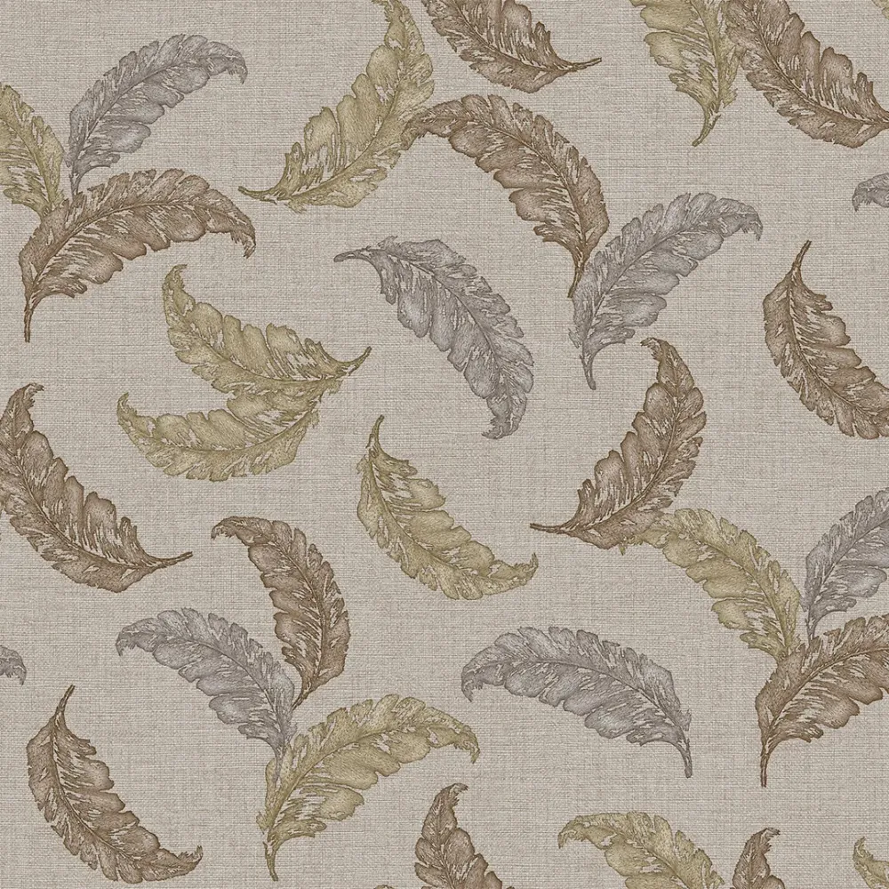 WallMantra Premium Feather Grace Contemporary Vinyl Wallpaper Taupe & Mocha Blend 