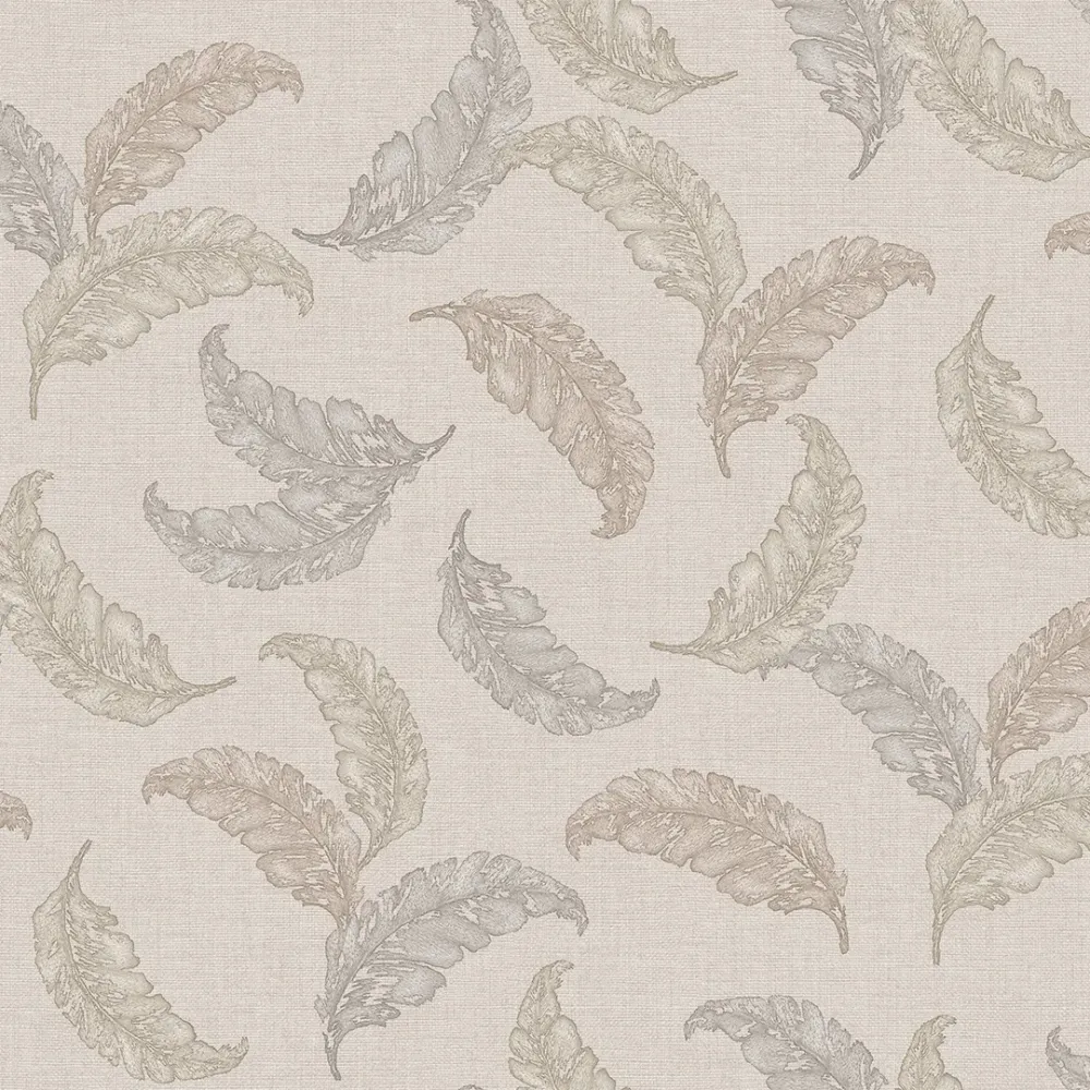 WallMantra Premium Feather Grace Contemporary Vinyl Wallpaper Warm Beige 