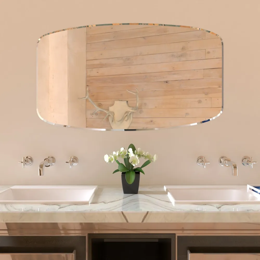 Premium Frameless Beveled Rectangular Bathroom Mirror