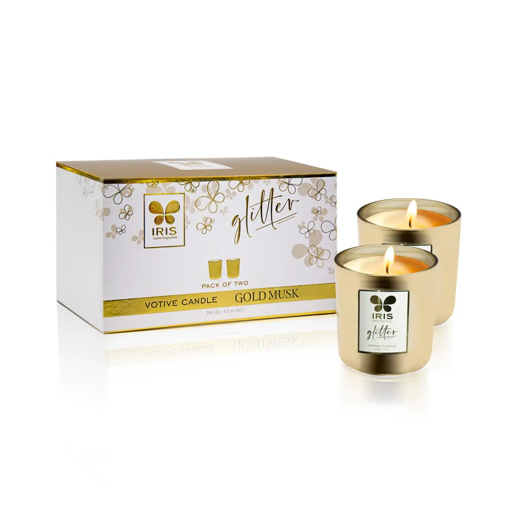 Premium Golden Musk Scented Candle Gift Set for Valentine's Day