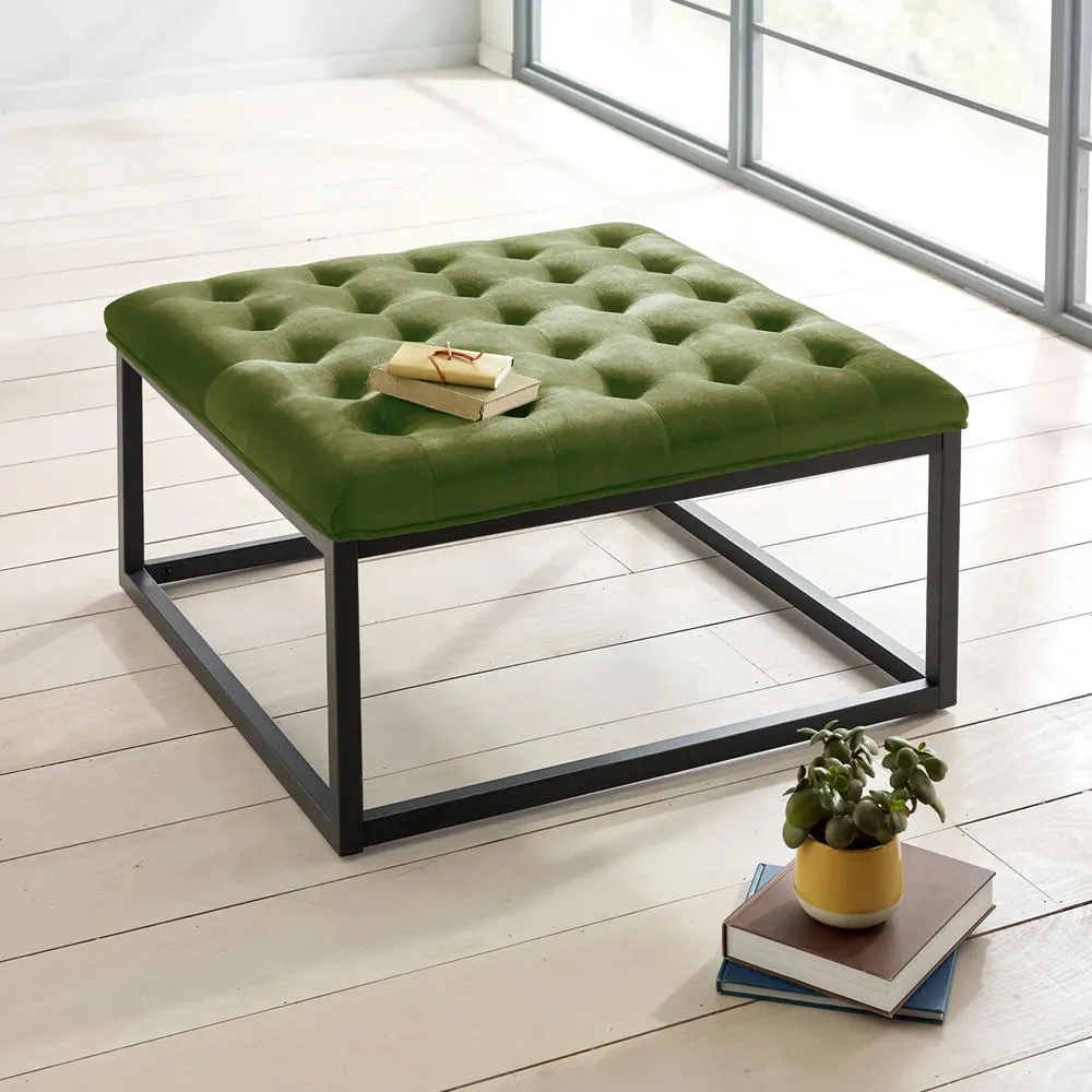 Premium Green Tufted Leatherette Coffee Table / Center Table