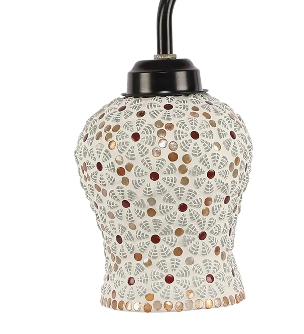 Premium Mosaic Multicolour Glass Table Lamp with Black Base Single Piece