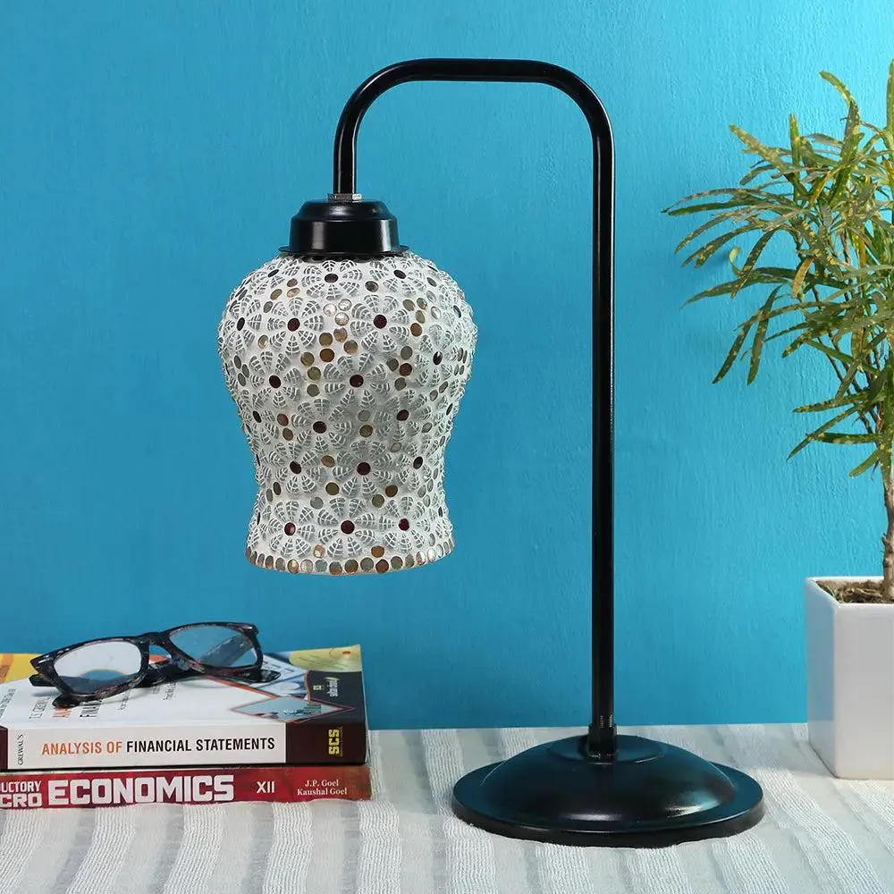 Premium Mosaic Multicolour Glass Table Lamp with Black Base Single Piece
