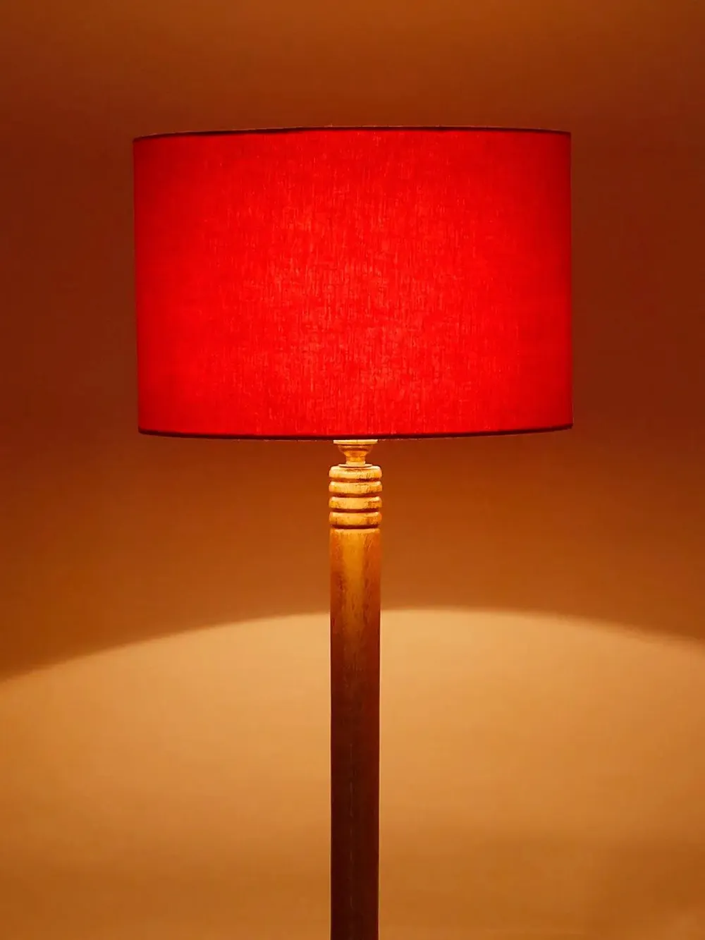 Premium Natural Wood Table Storage Floor Lamp With Cotton Shade MultiColour