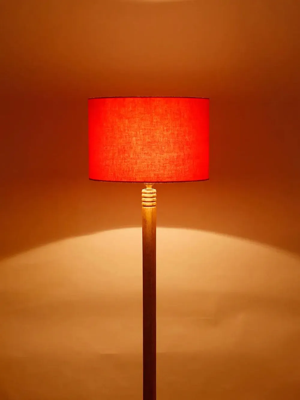 Premium Natural Wood Table Storage Floor Lamp With Cotton Shade MultiColour