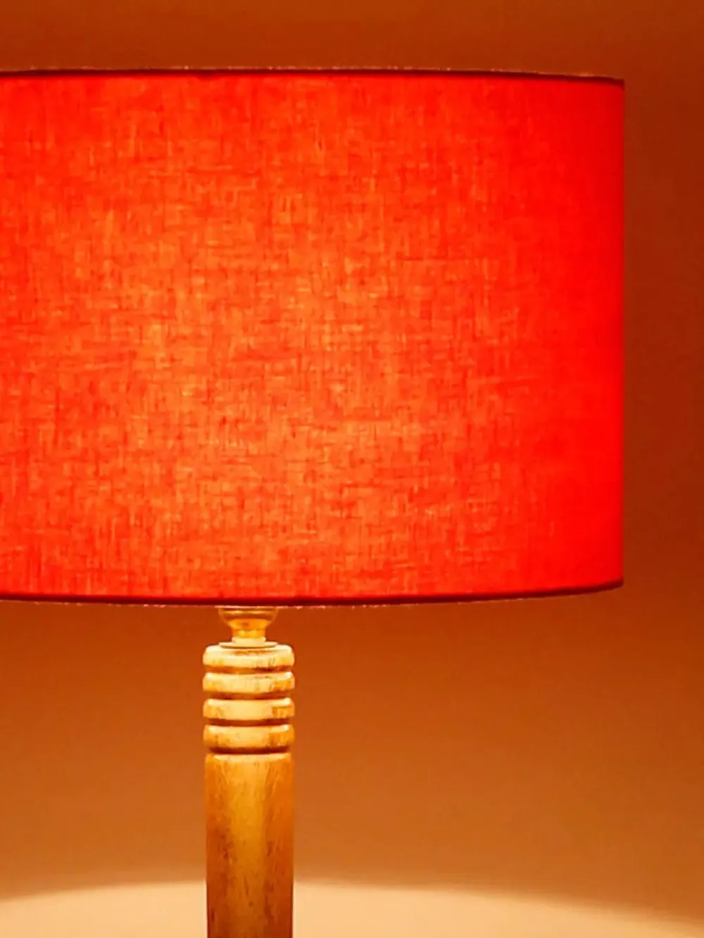 Premium Natural Wood Table Storage Floor Lamp With Cotton Shade MultiColour