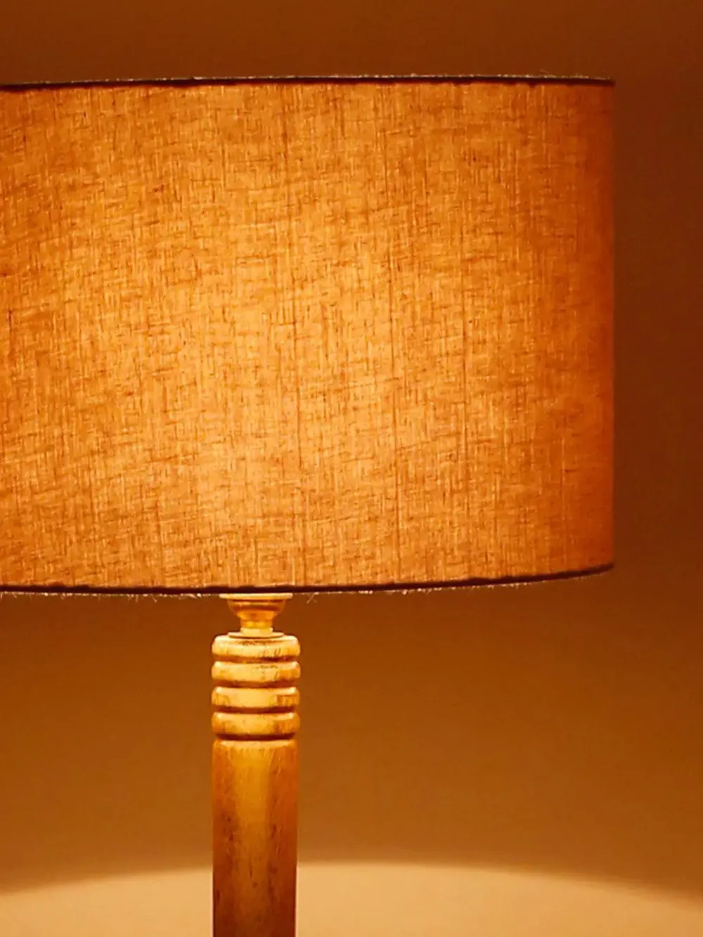 Premium Natural Wood Table Storage Floor Lamp With Cotton Shade MultiColour