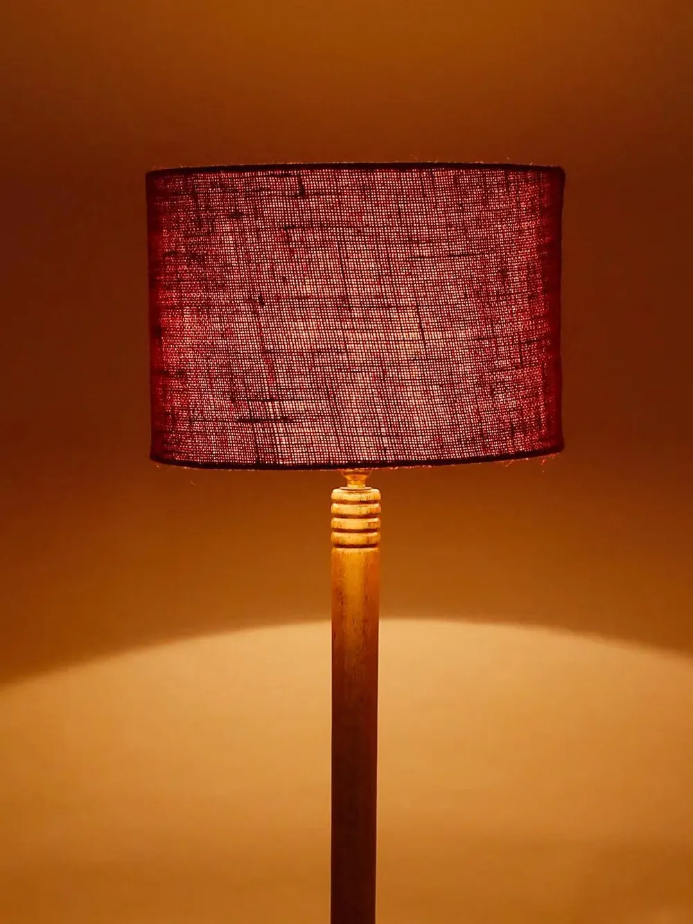 Premium Natural Wood Table Storage Floor Lamp With Drum Shade Blue