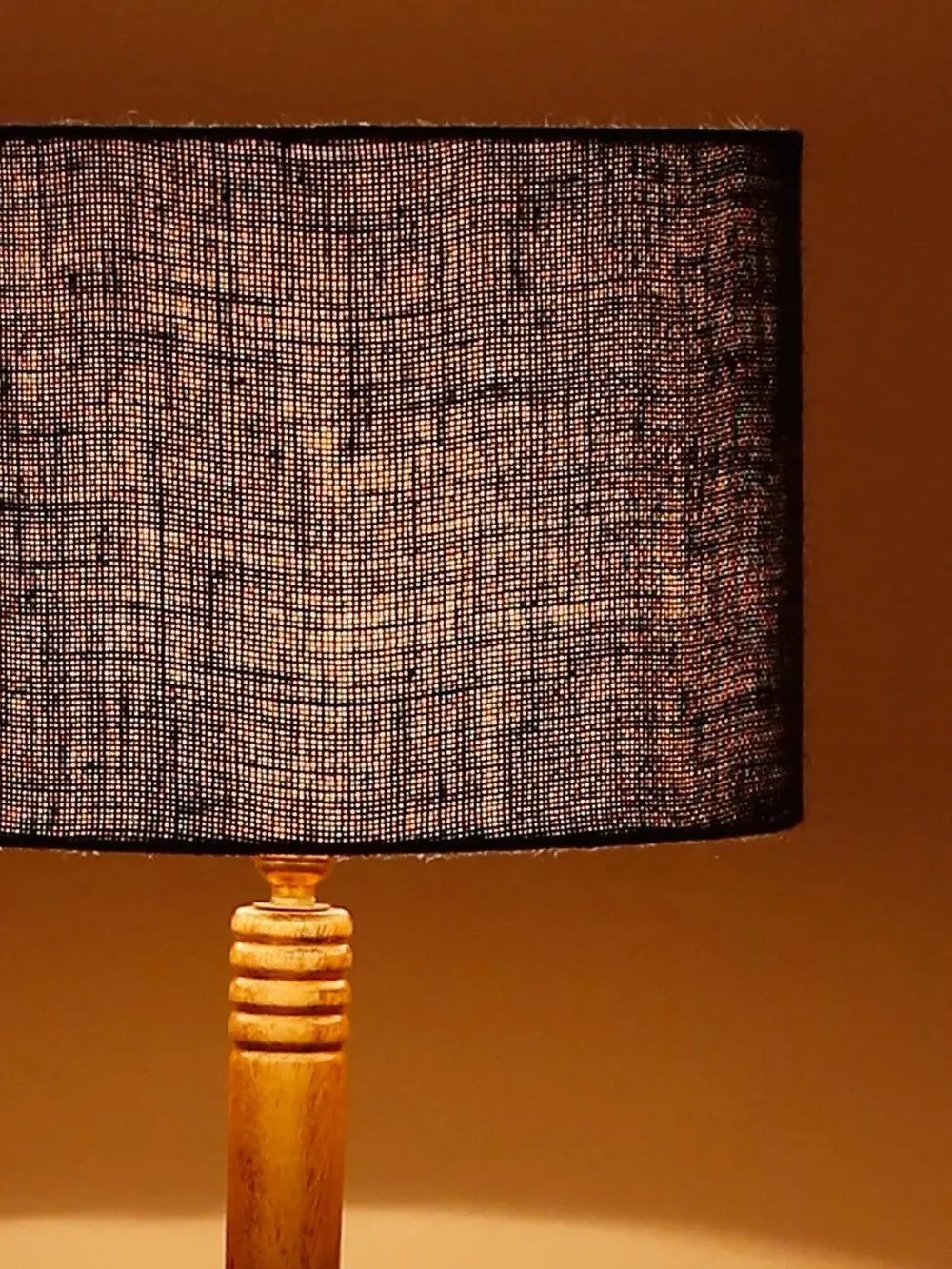 Premium Natural Wood Table Storage Floor Lamp With Drum Shade Blue