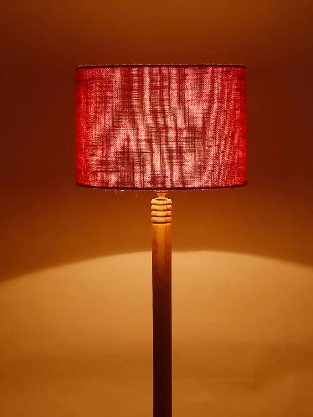 Premium Natural Wood Table Storage Floor Lamp With Drum Shade Blue