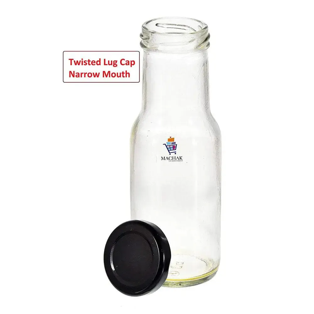 Premium Quality Airtight Glass Bottles For Milk &amp; Juice Set Of 6