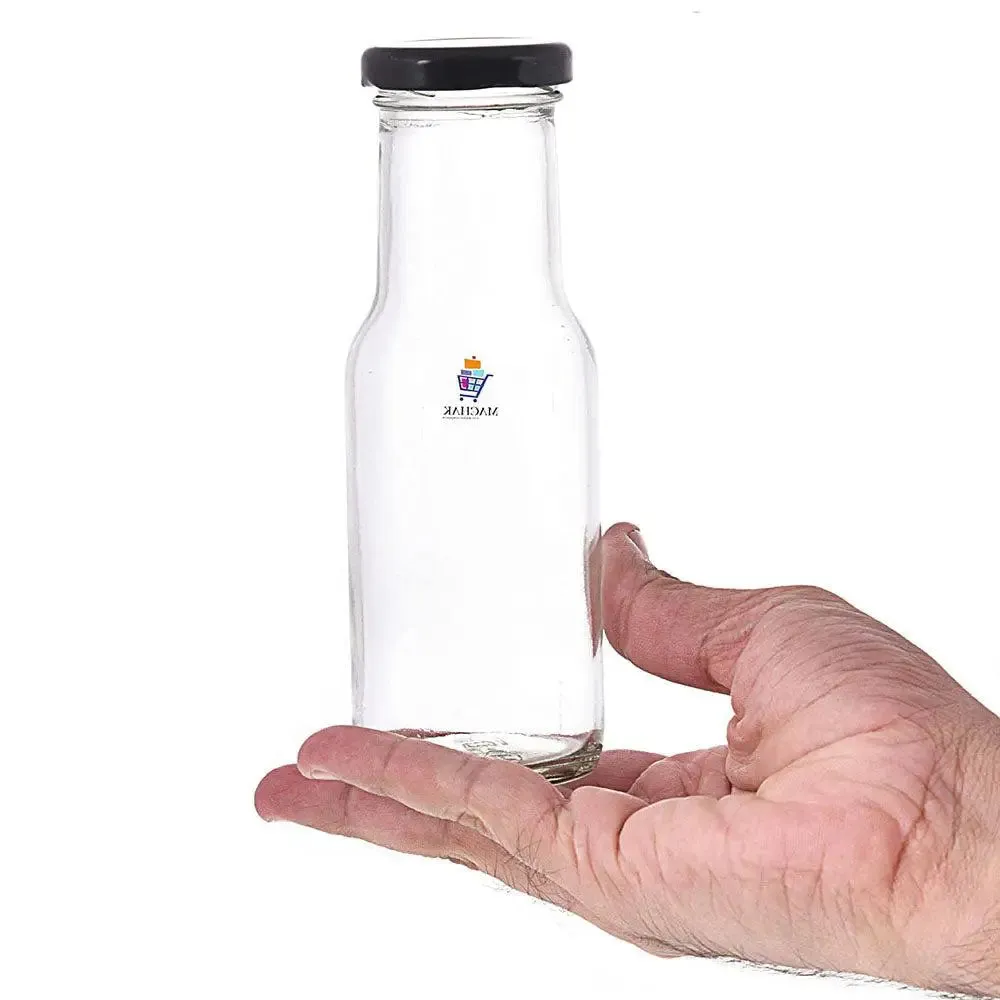 Premium Quality Airtight Glass Bottles For Milk &amp; Juice Set Of 6