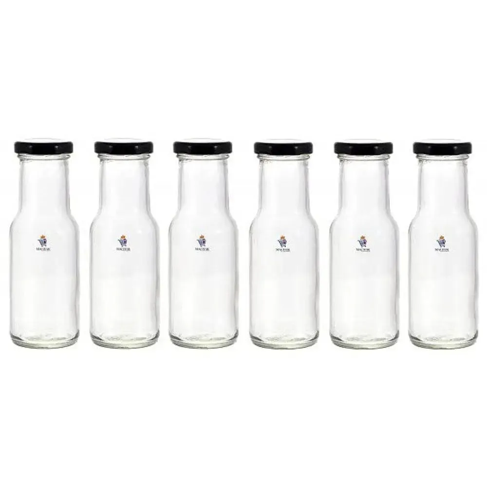 Premium Quality Airtight Glass Bottles For Milk &amp; Juice Set Of 6