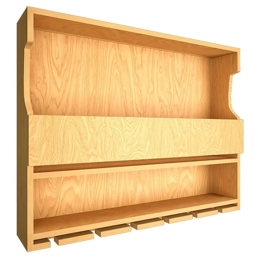 Premium-Quality Backlit Wooden Bar Wall Shelf / Mini Bar Cabinet in Light Oak Finish