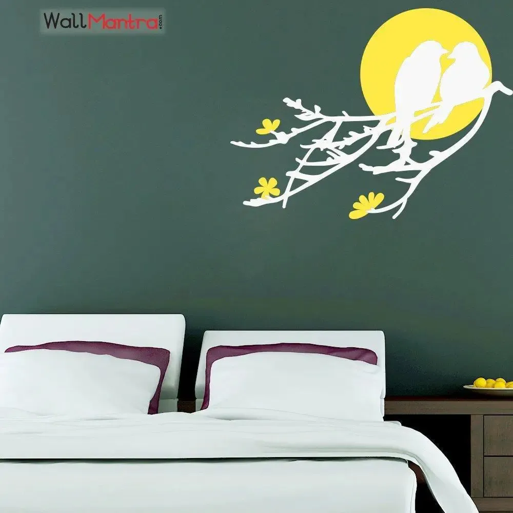 Premium Quality Birds And Moon Wall Sticker