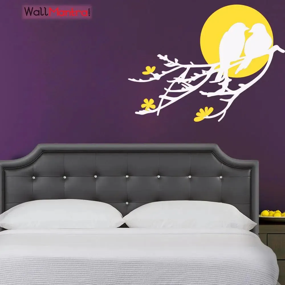 Premium Quality Birds And Moon Wall Sticker