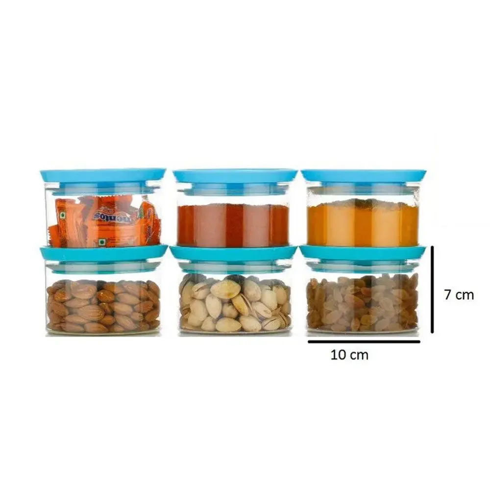 Premium Quality Blue Airtight Kitchen Containers Set Of 6 (300 ml)