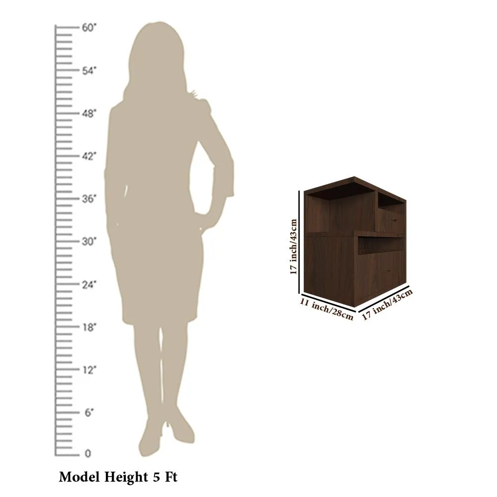 Premium Quality Double Drawer Plywood Bedside Table