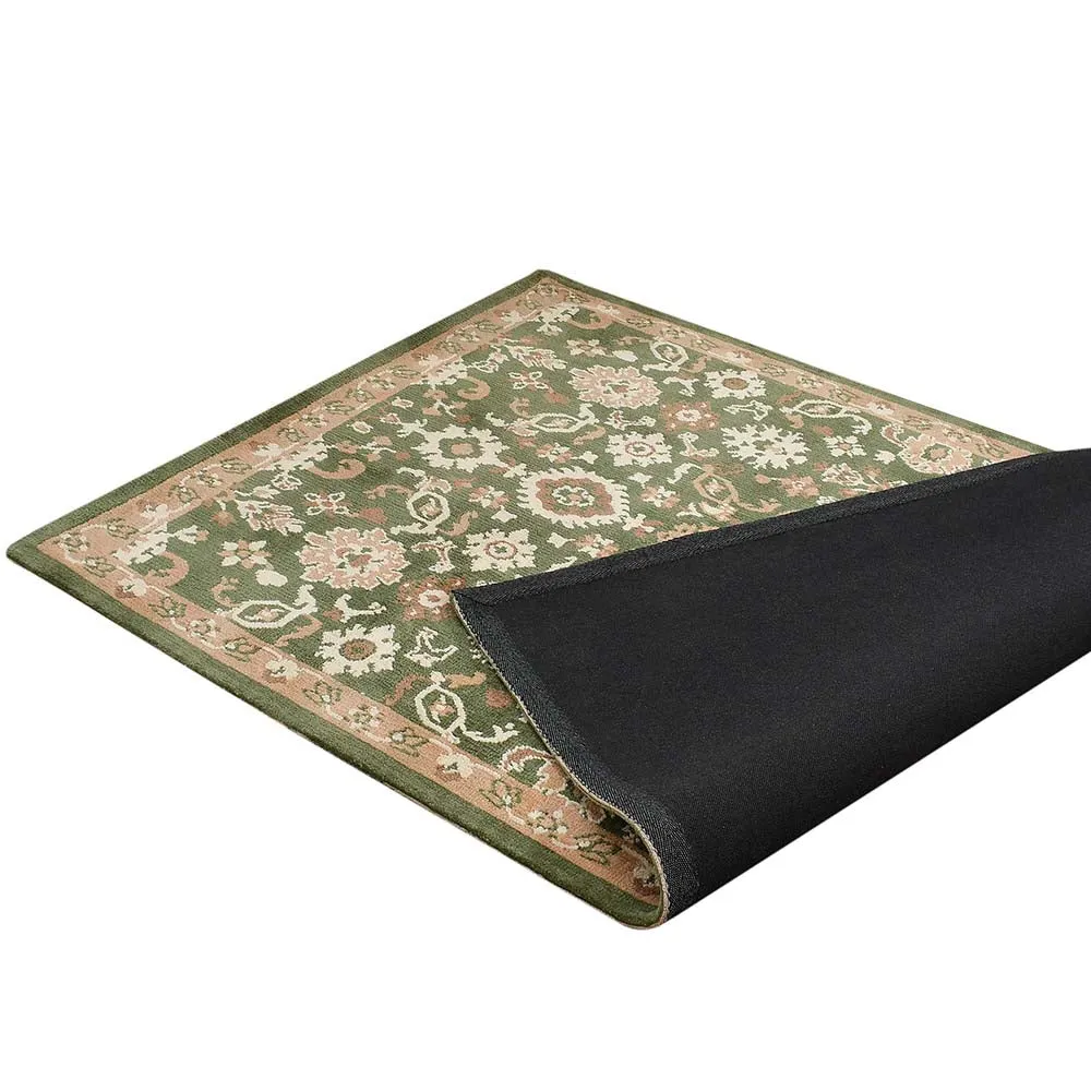 Premium-quality Green and Beige Traditional Print Polyester Carpet for Living Room 2X5