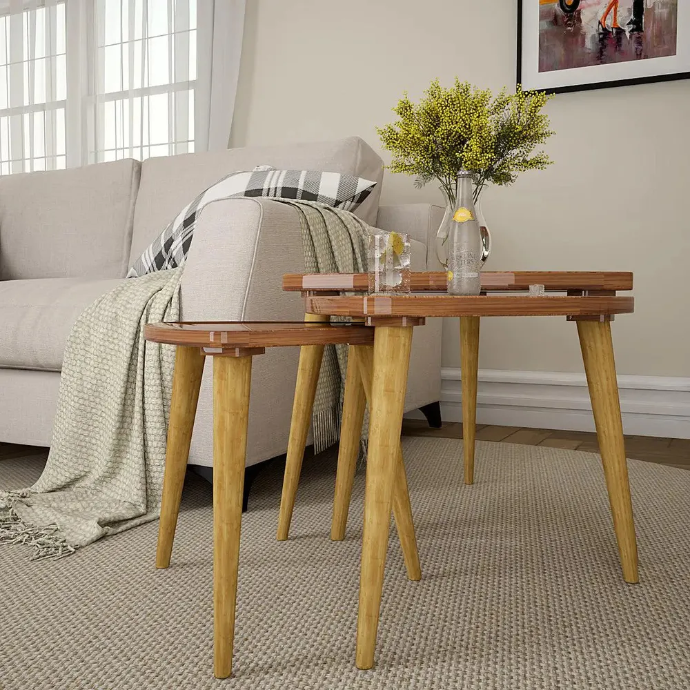 Premium-Quality Sheesham Wood Nesting Table - Set of 3