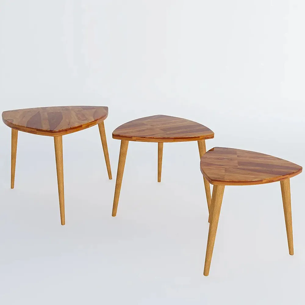 Premium-Quality Sheesham Wood Nesting Table - Set of 3