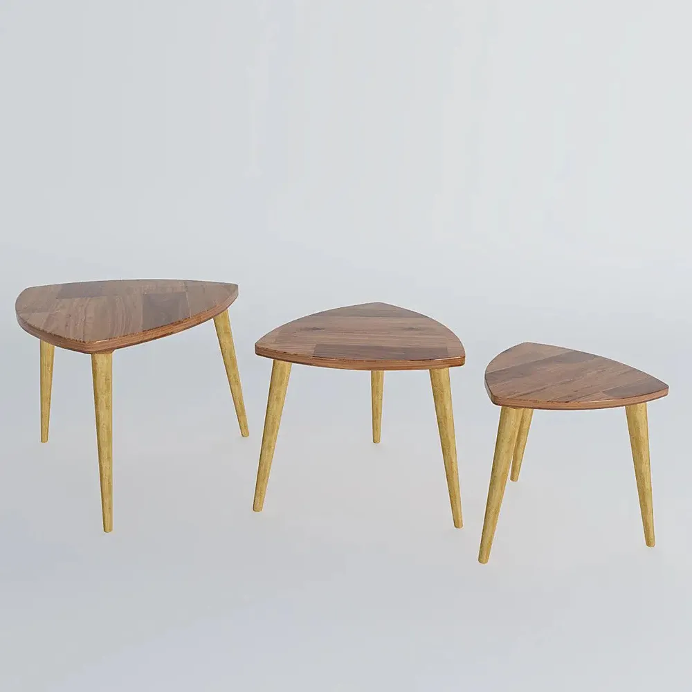 Premium-Quality Sheesham Wood Nesting Table - Set of 3