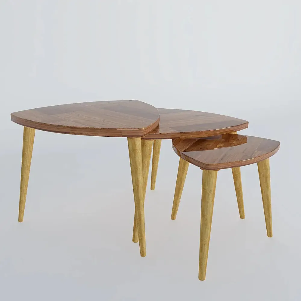 Premium-Quality Sheesham Wood Nesting Table - Set of 3