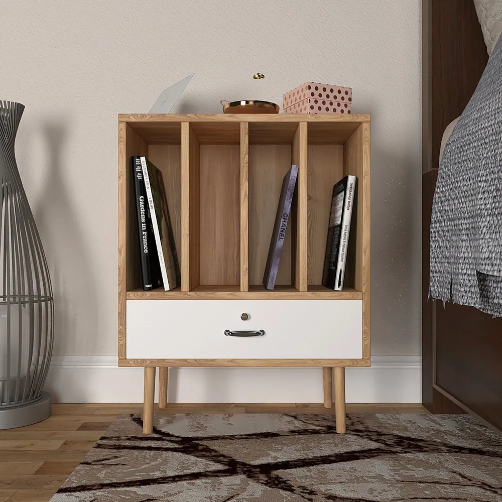Premium Quality Single Drawer Footed Bedside Table