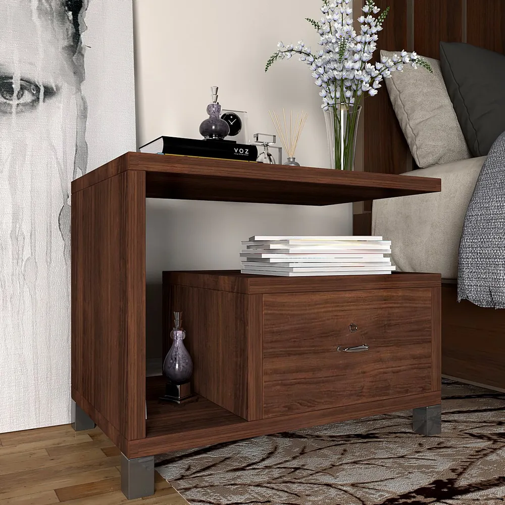 Premium Quality Single Drawer Footed Bedside Table