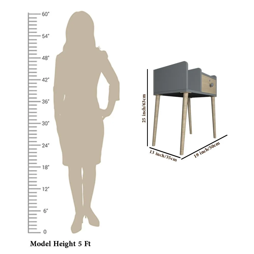 Premium Quality Single Drawer Footed Bedside Table