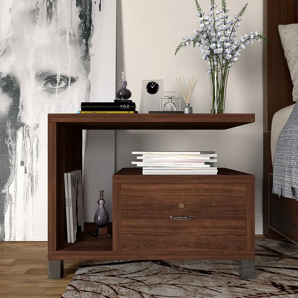 Premium Quality Single Drawer Footed Bedside Table