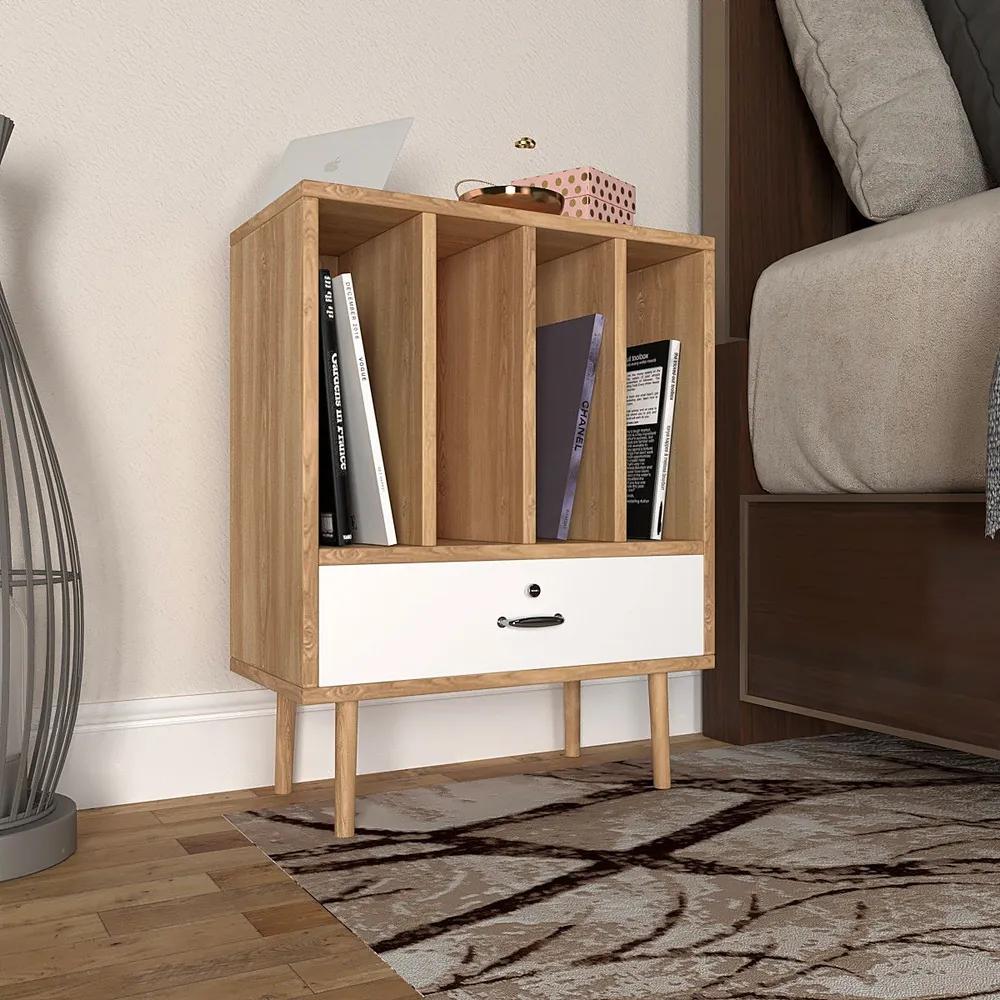 Premium Quality Single Drawer Footed Bedside Table