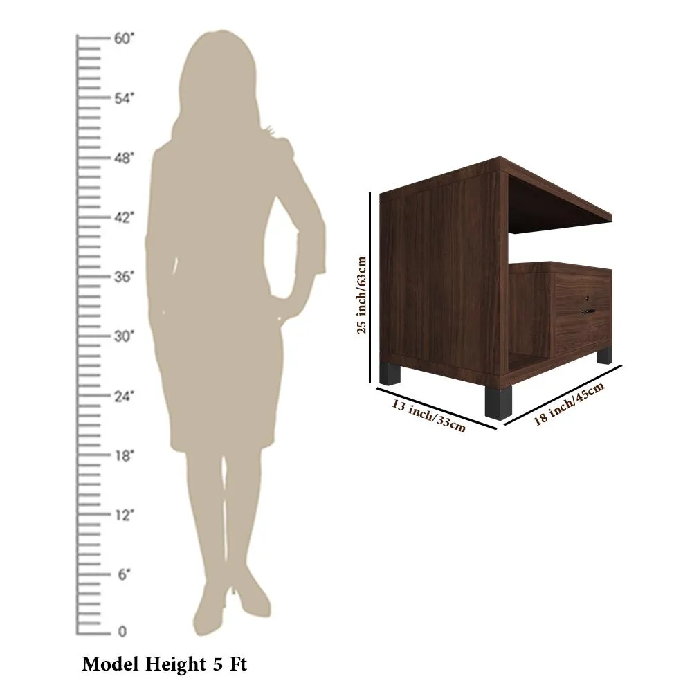 Premium Quality Single Drawer Footed Bedside Table