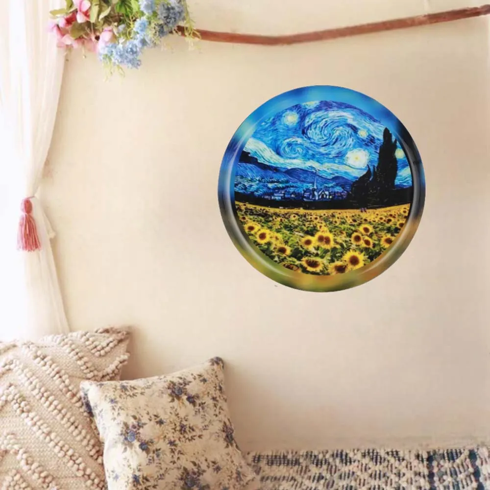 Premium-quality Van Gogh Metallic Wall Plate for Living Room (12 inches)