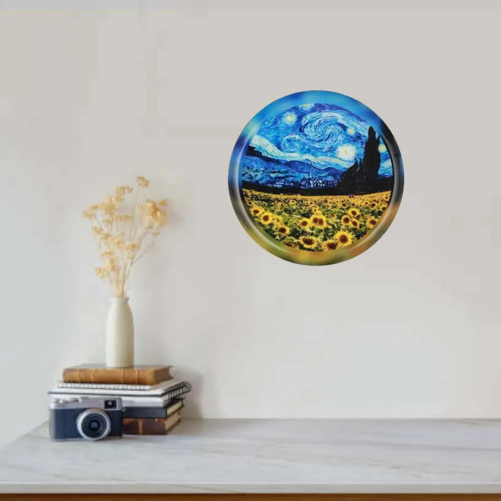 Premium-quality Van Gogh Metallic Wall Plate for Living Room (12 inches)