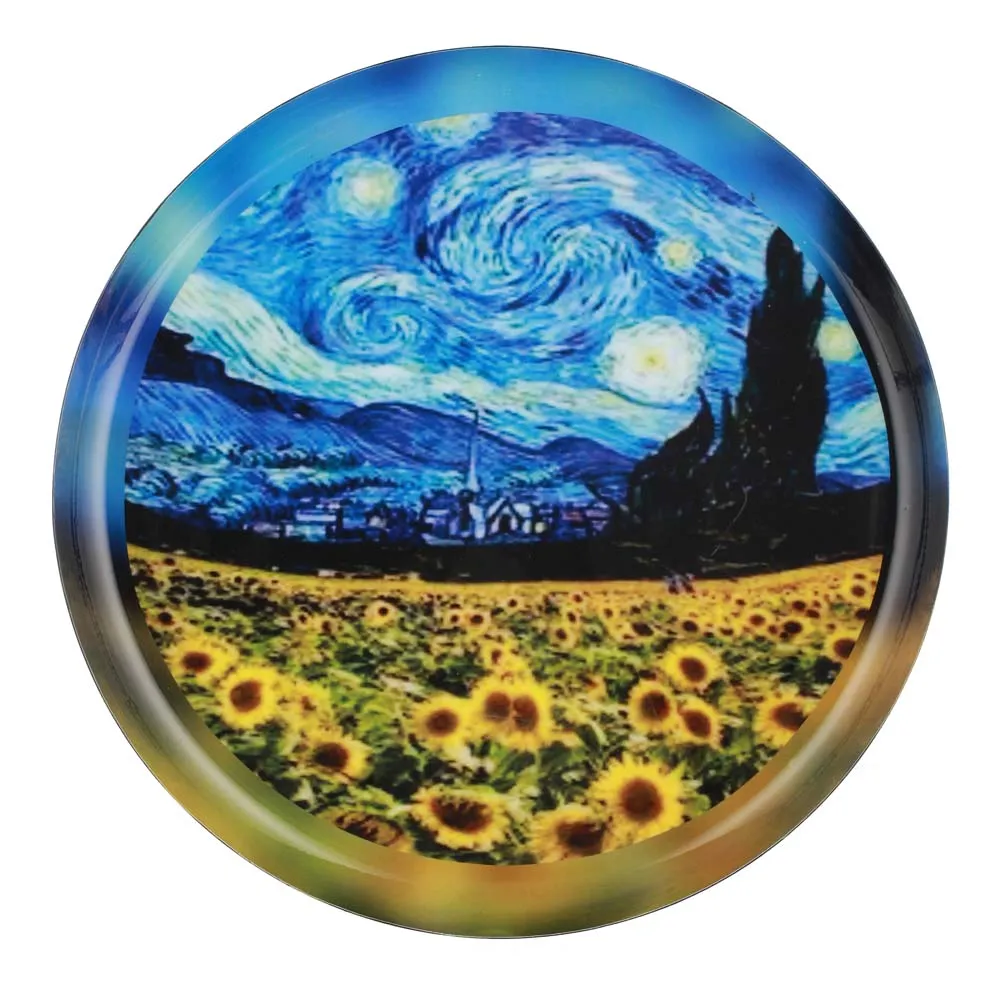 Premium-quality Van Gogh Metallic Wall Plate for Living Room (12 inches)