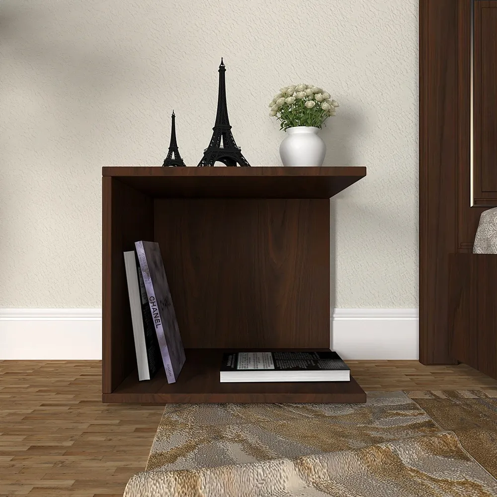 Premium Quality Walnut Minimalist Bedside Table