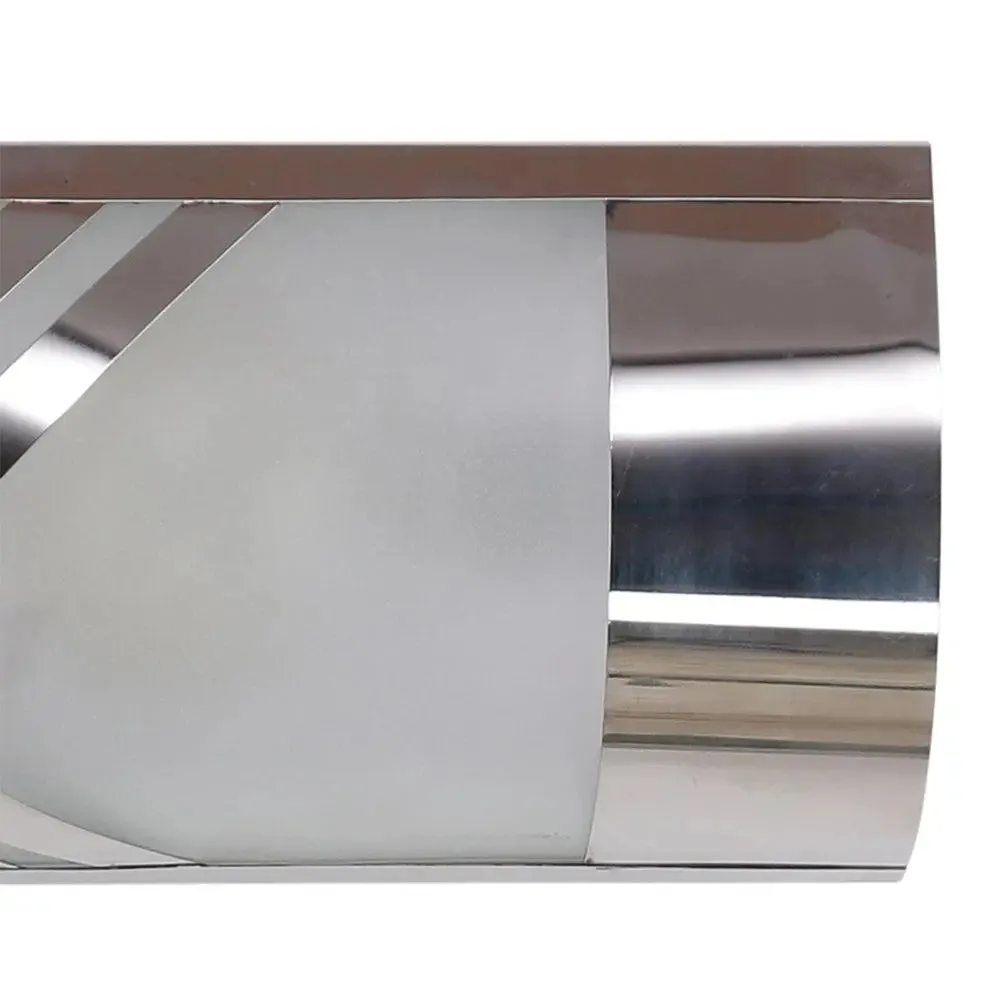 Premium Silver Metal & Glass Bathroom Light