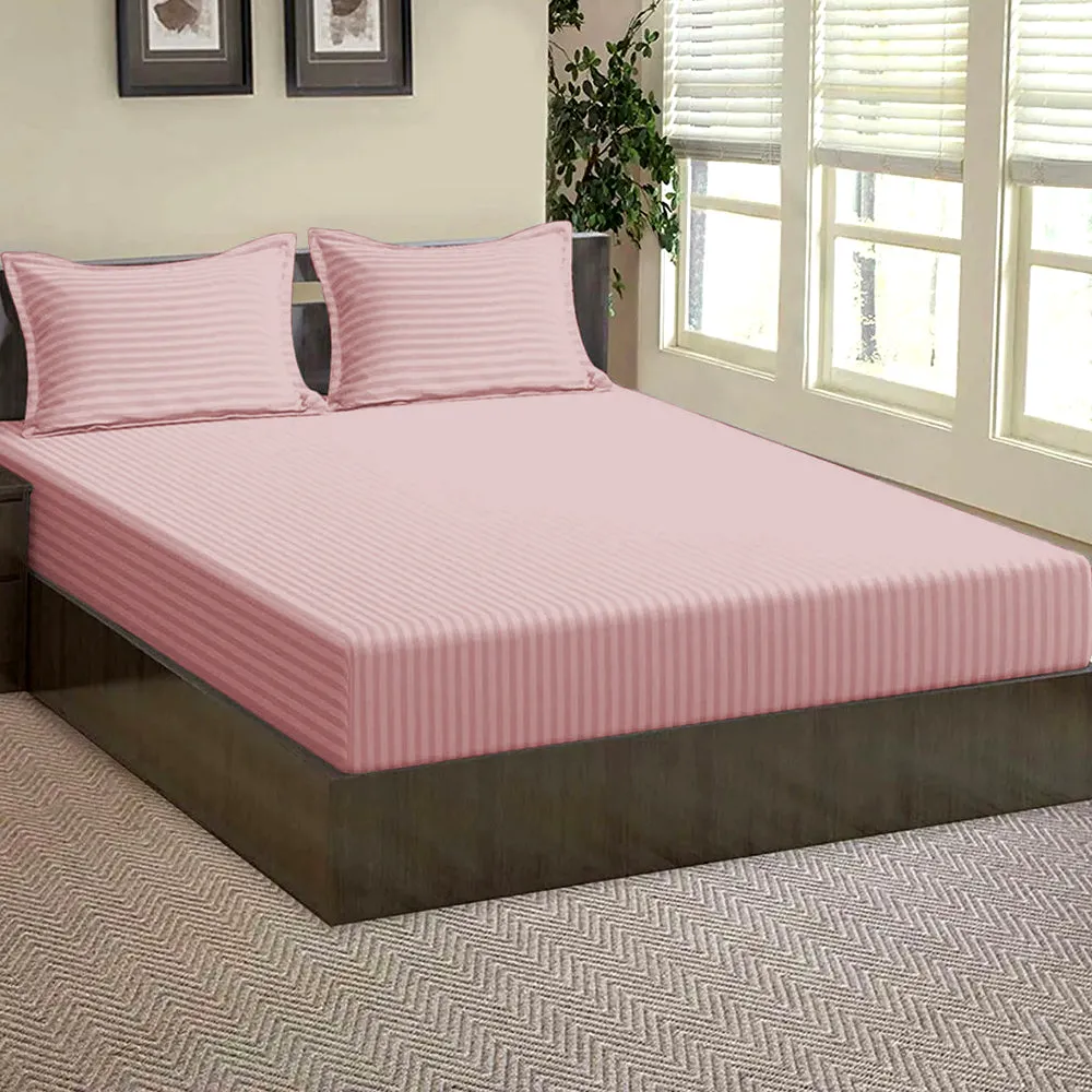 Premium Solid Single Bed Cotton Fitted Bedsheet With 2 Pillow Covers (Available in Multiple Colours) Maroon