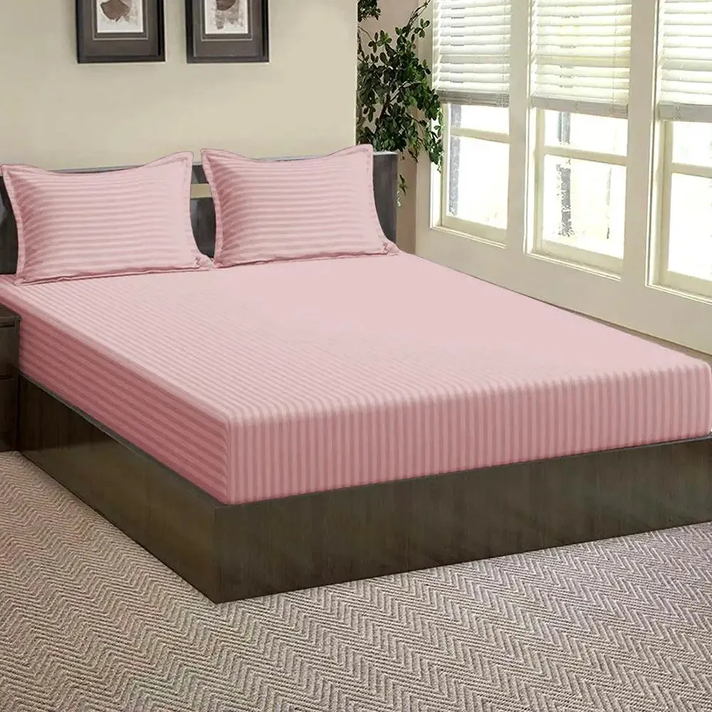 Premium Solid Single Bed Cotton Fitted Bedsheet With 2 Pillow Covers (Available in Multiple Colours) Maroon