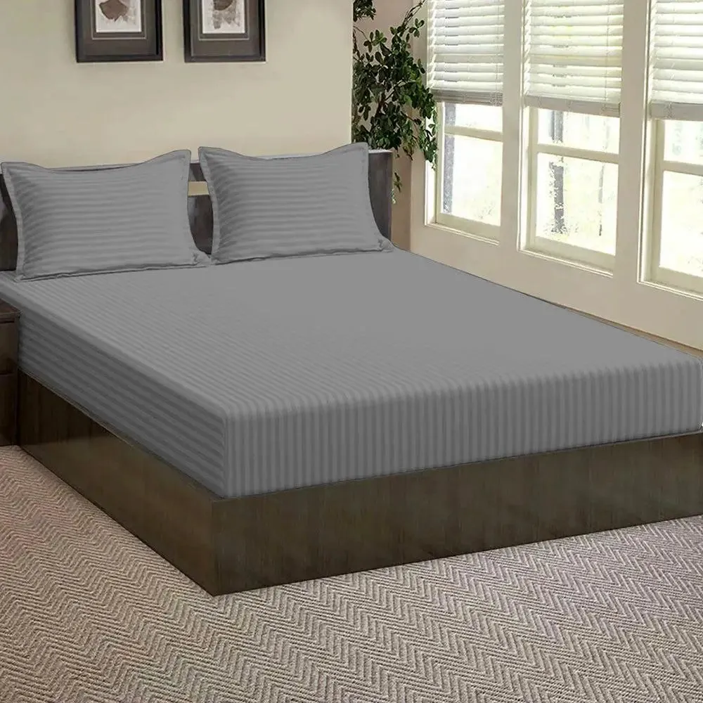 Premium Solid Single Bed Cotton Fitted Bedsheet With 2 Pillow Covers (Available in Multiple Colours) Maroon