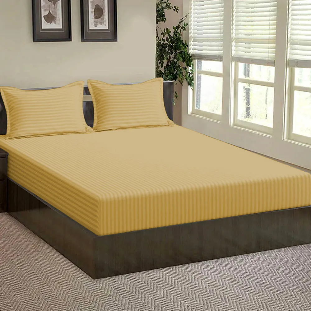 Premium Solid Single Bed Cotton Fitted Bedsheet With 2 Pillow Covers (Available in Multiple Colours) Maroon