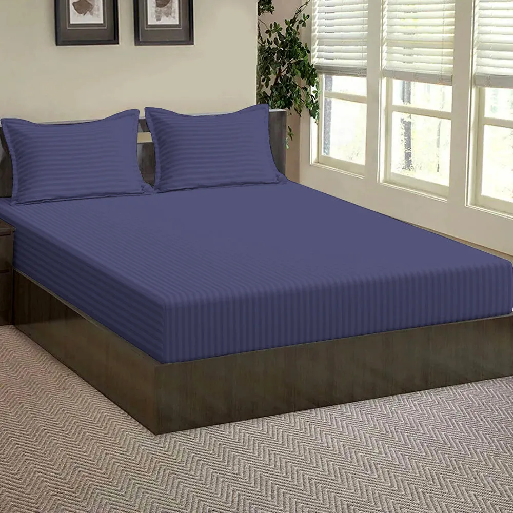 Premium Solid Single Bed Cotton Fitted Bedsheet With 2 Pillow Covers (Available in Multiple Colours) Maroon