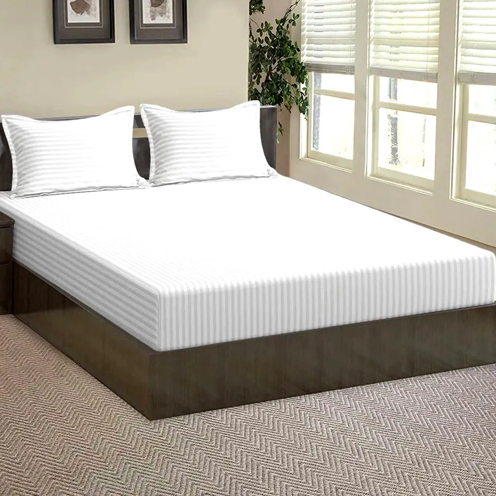 Premium Solid Single Bed Cotton Fitted Bedsheet With 2 Pillow Covers (Available in Multiple Colours) Maroon