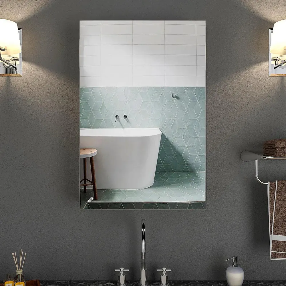 Premium Stainless Steel Bathroom Cabinet With Mirror &amp; 4 Spacious Shelves